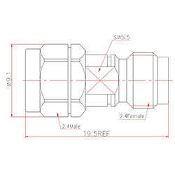 HS-2.4mmM To 2.4mmF Adapter (50G)